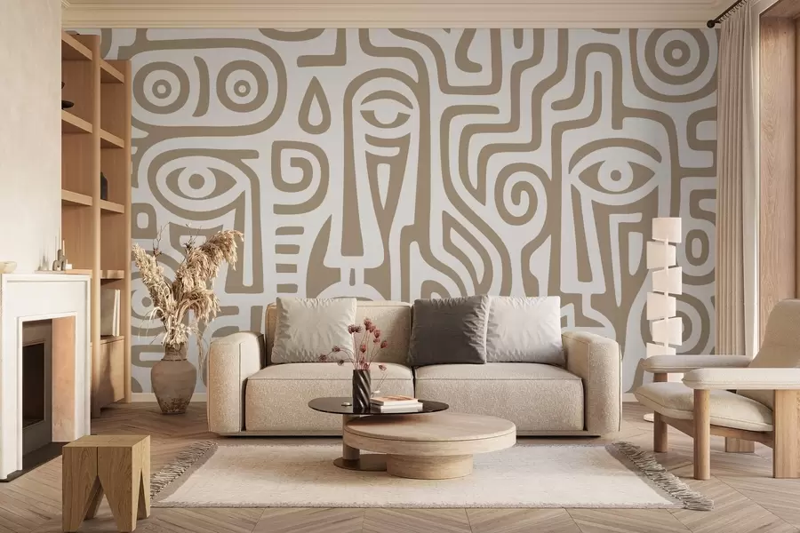 murais de parede Detalhes faciais estilizados w04186v2