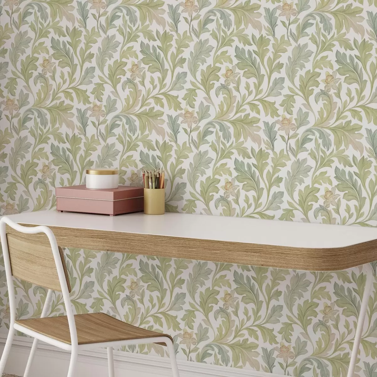 Papel de parede Ornamento floral vintage sobre fundo branco a00277v2