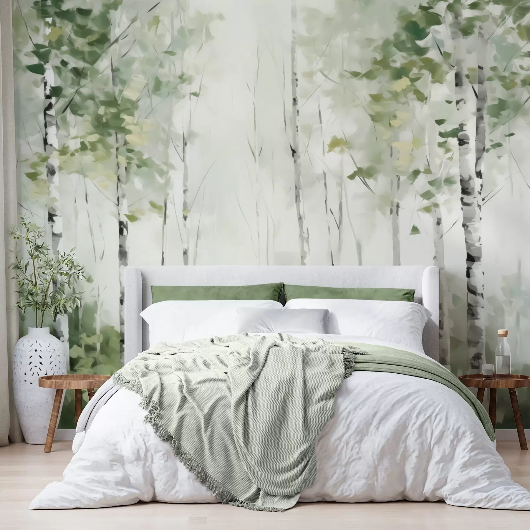 murais de parede Pintura de imitação de floresta decídua w04234