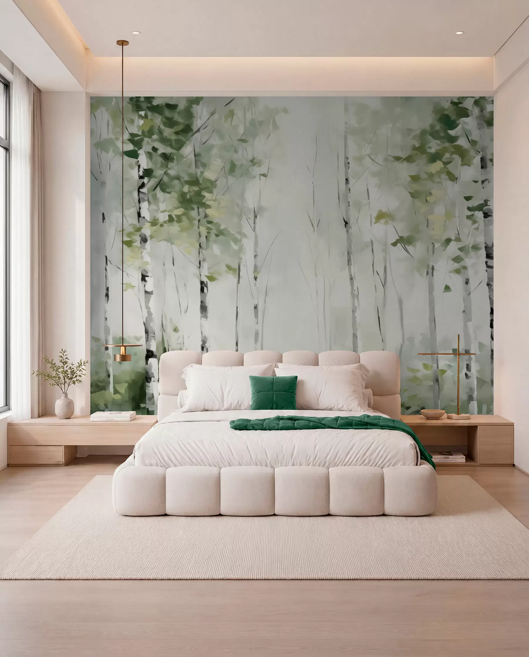 murais de parede Pintura de imitação de floresta decídua w04234