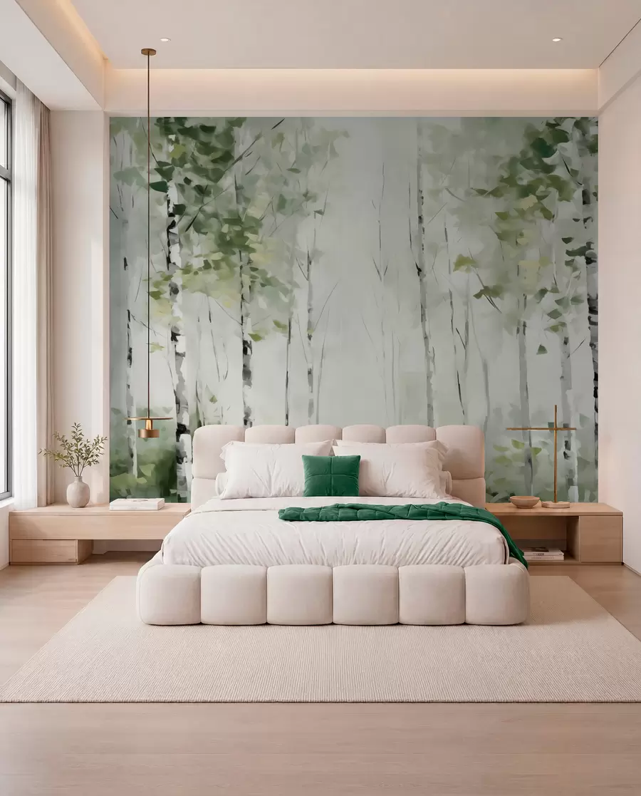 murais de parede Pintura de imitação de floresta decídua w04234