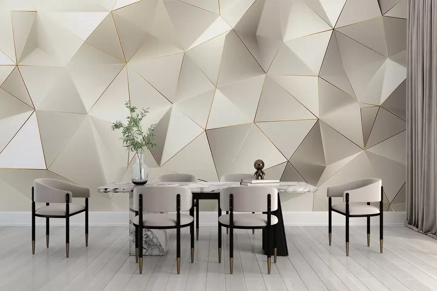 murais de parede geometria, abstração, luz, facetas, padrão, estrutura w04236