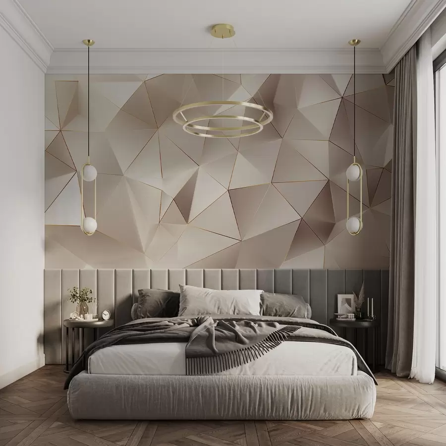 murais de parede geometria, abstração, luz, facetas, padrão, estrutura w04236v1