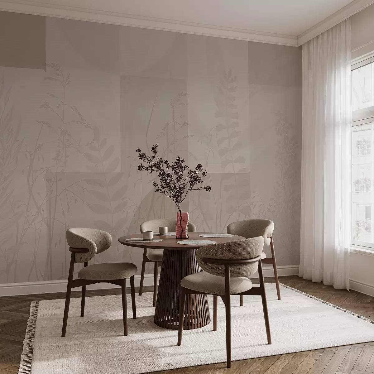 murais de parede Abstração com plantas, geometria w04240