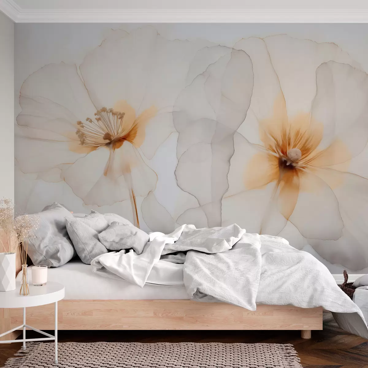 murais de parede Imitação de flores em aguarela w04235