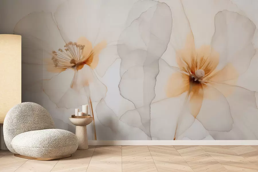 murais de parede Imitação de flores em aguarela w04235