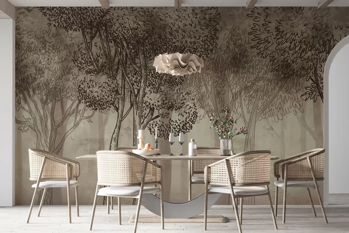 murais de parede Árvores frondosas e exuberantes w04251