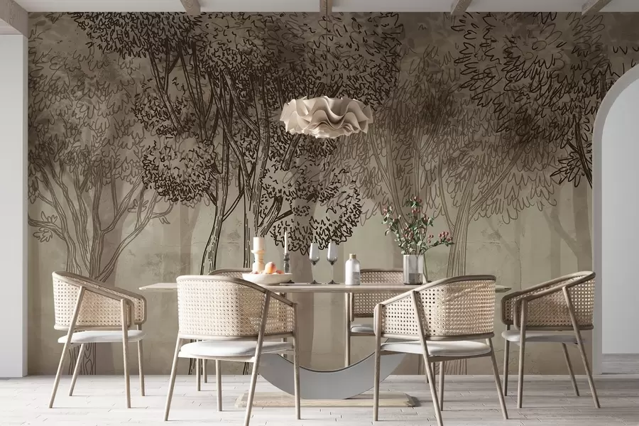 murais de parede Árvores frondosas e exuberantes w04251