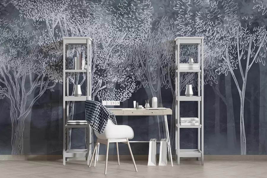 murais de parede Árvores frondosas e exuberantes w04251v2