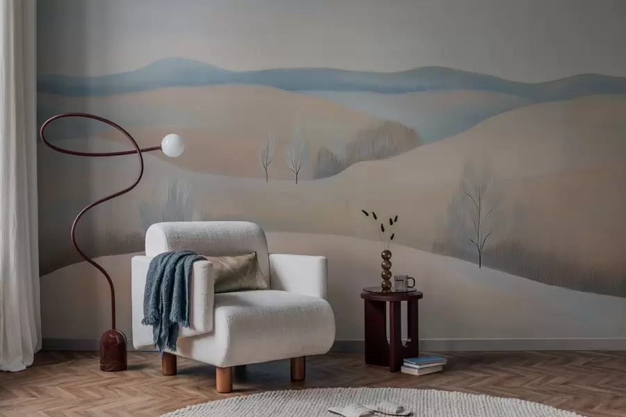 murais de parede paisagem ao estilo de um desenho a pastel w04077