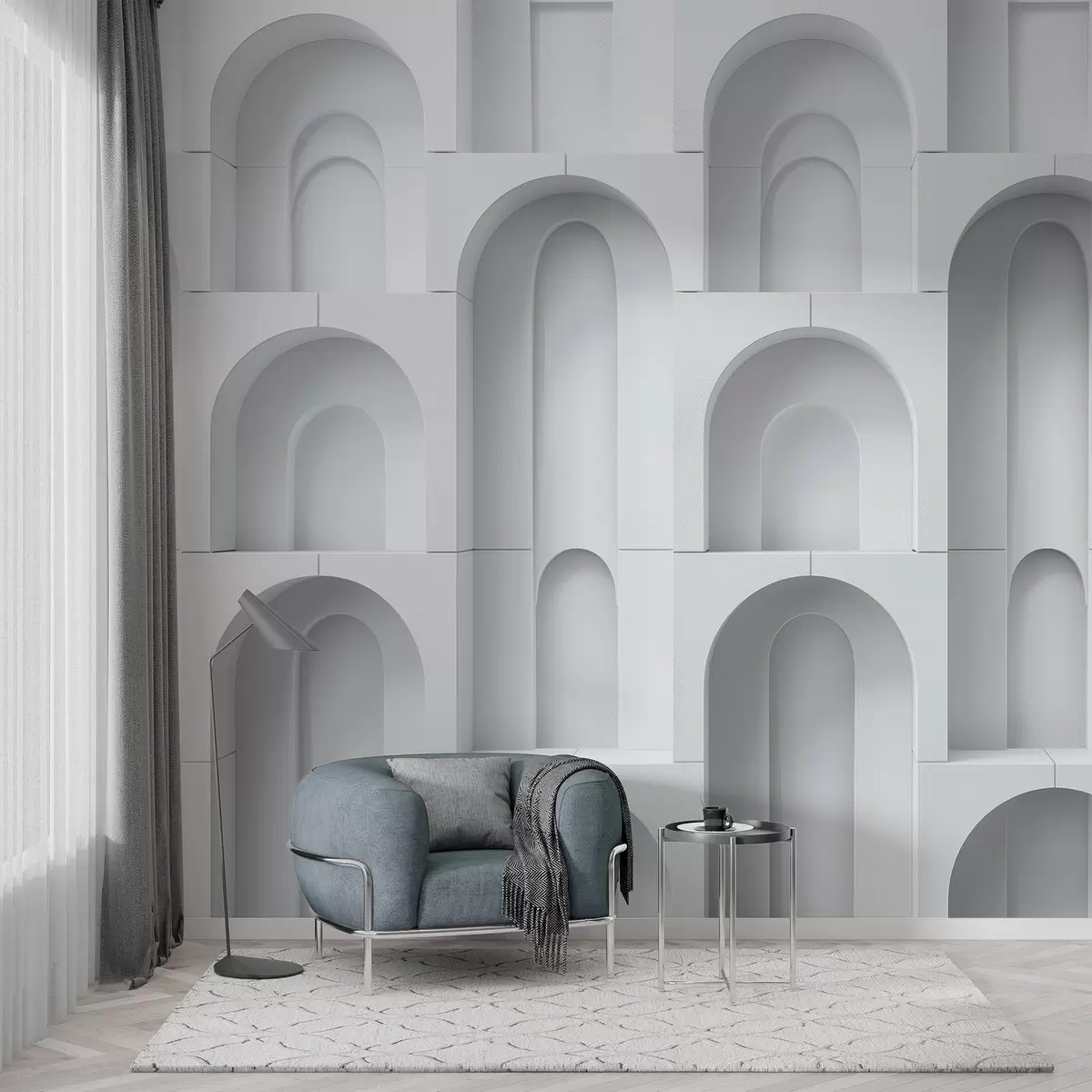 murais de parede arcos volumétricos w04282