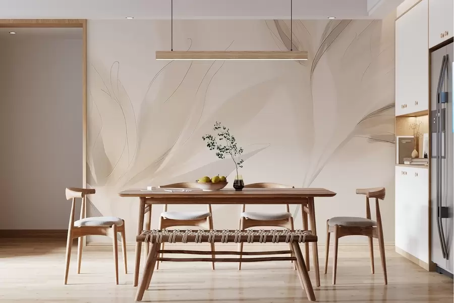 murais de parede Folhas abstractas claras w04243