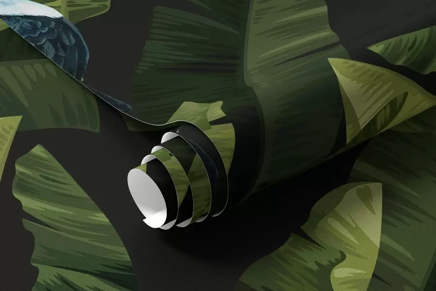 murais de parede Tucano em folhas tropicais a00415