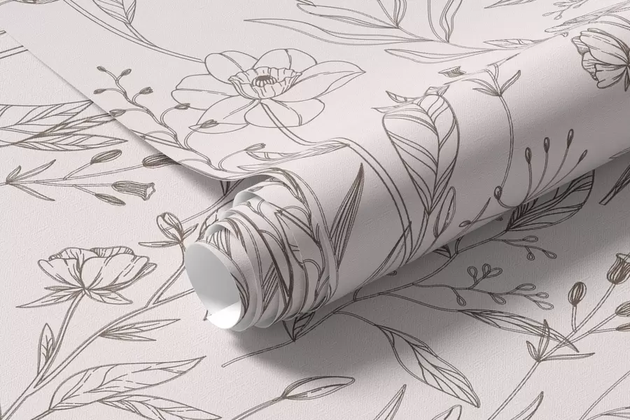 murais de parede Flores silvestres minimalistas