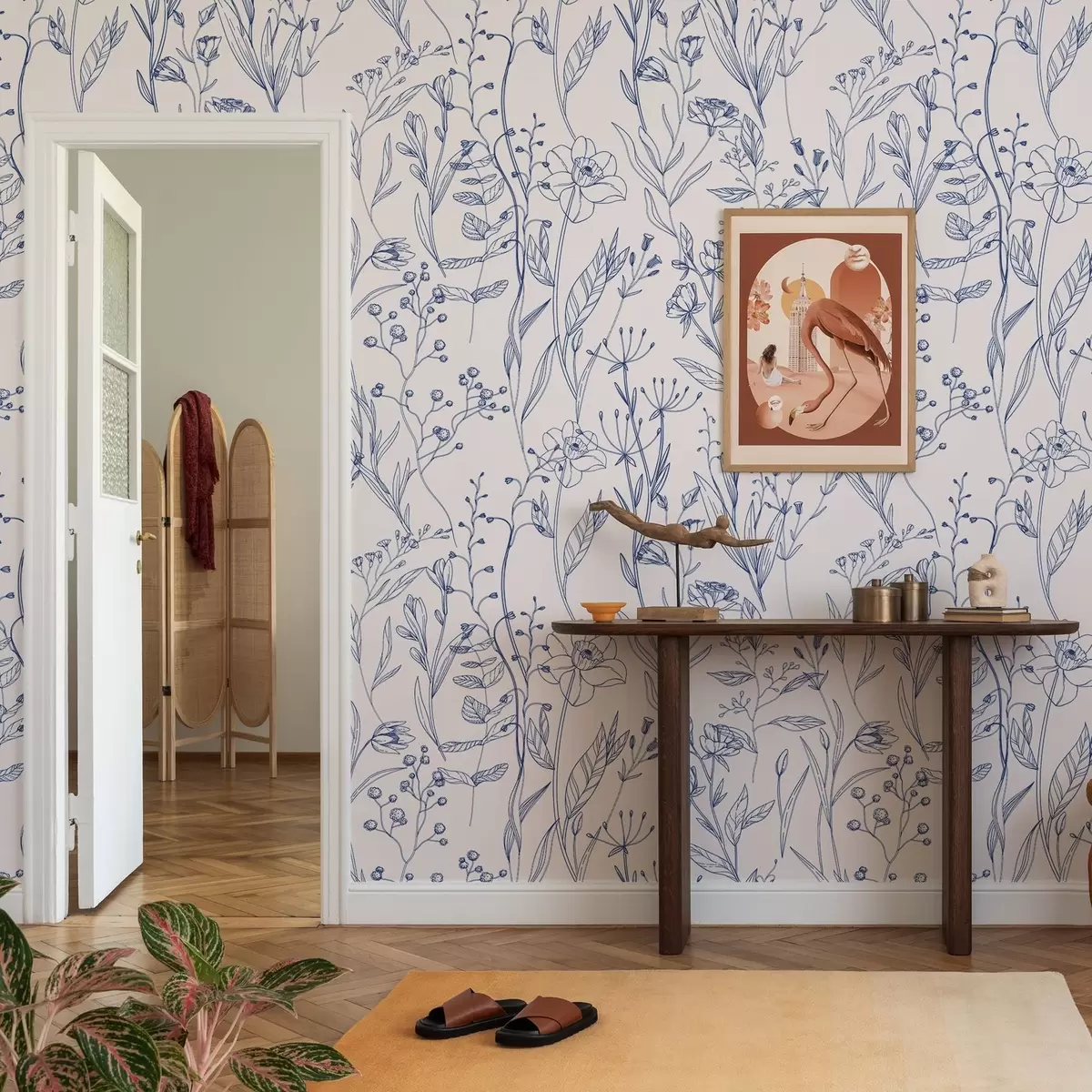 Papel de parede Flores silvestres minimalistas