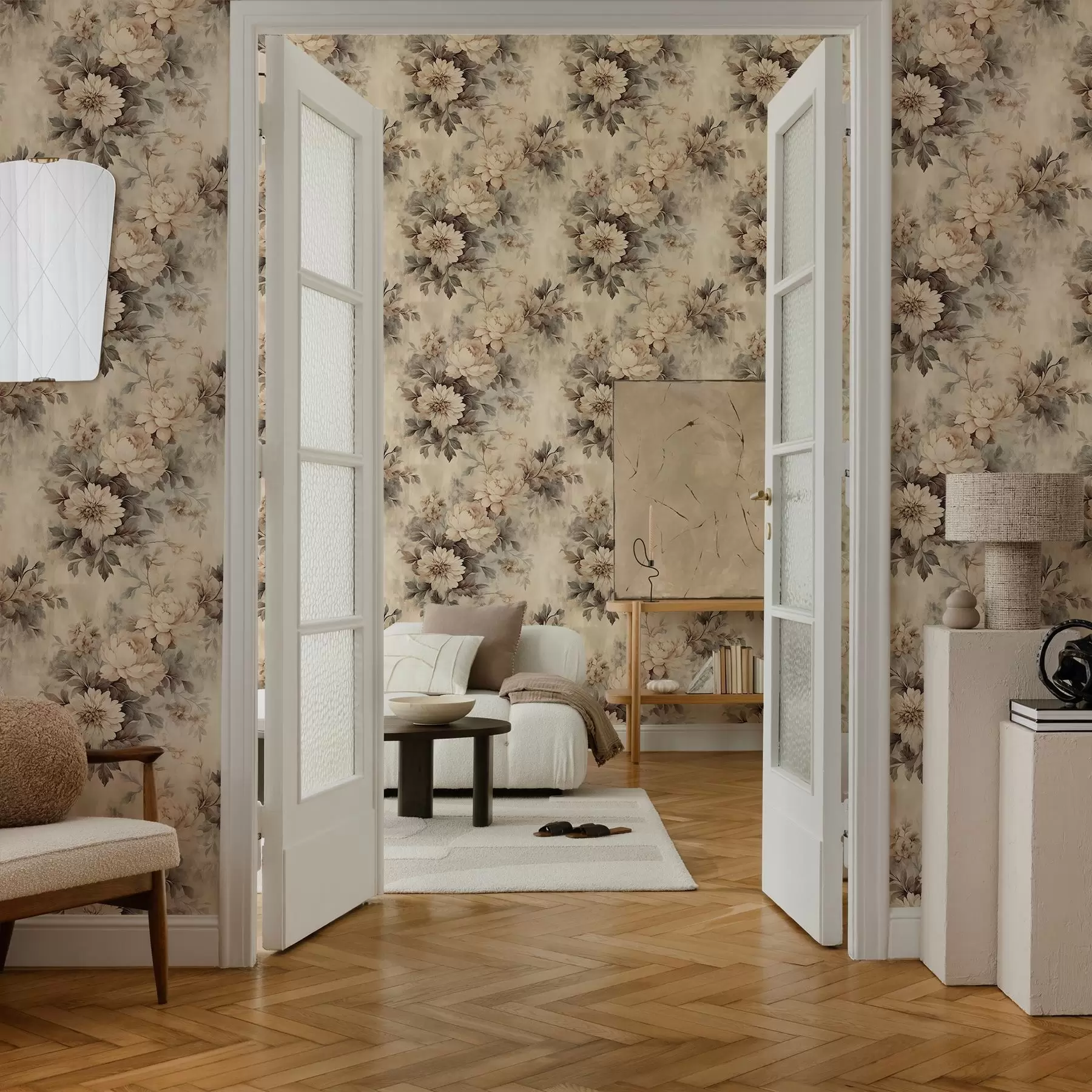 murais de parede Flores de aguarela vintage