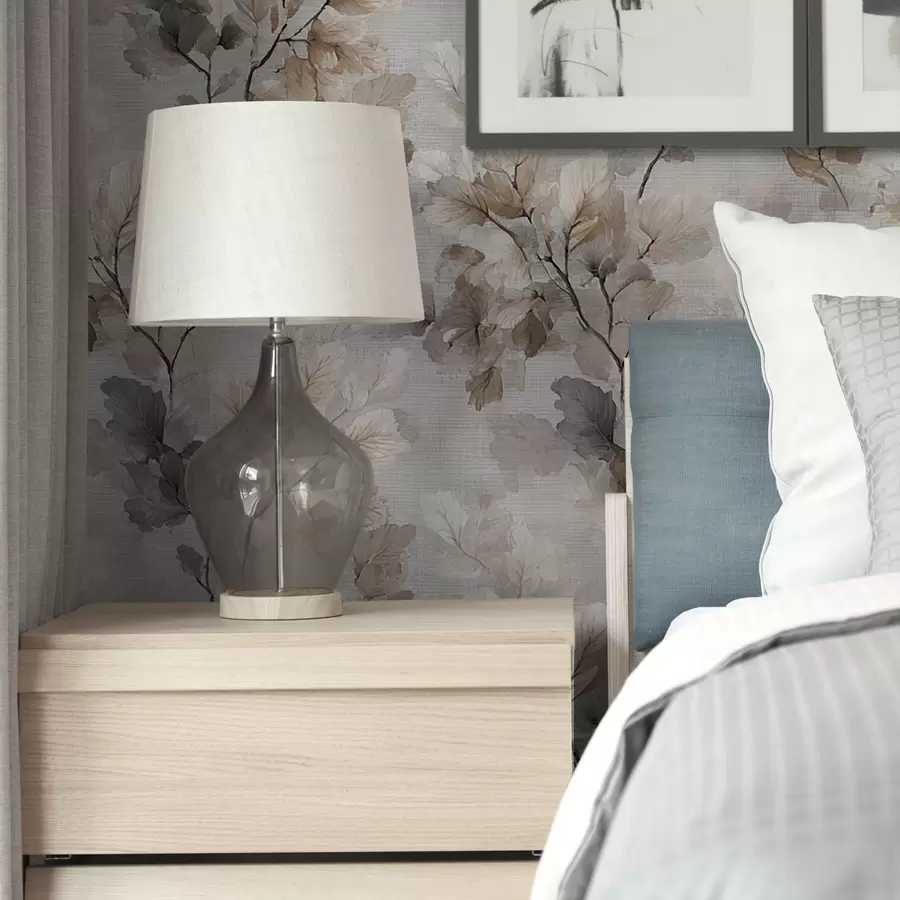 murais de parede Padrão neutro de ramos em aguarela a00422