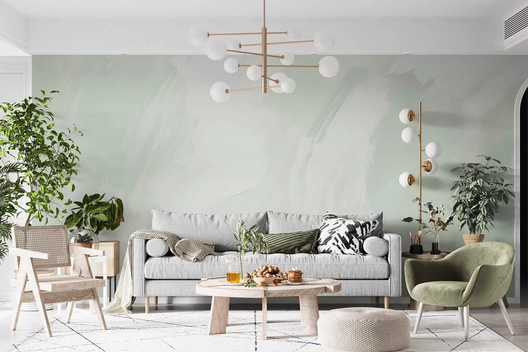 murais de parede Pinceladas abstractas com imitação de uma textura desgastada w04291v1