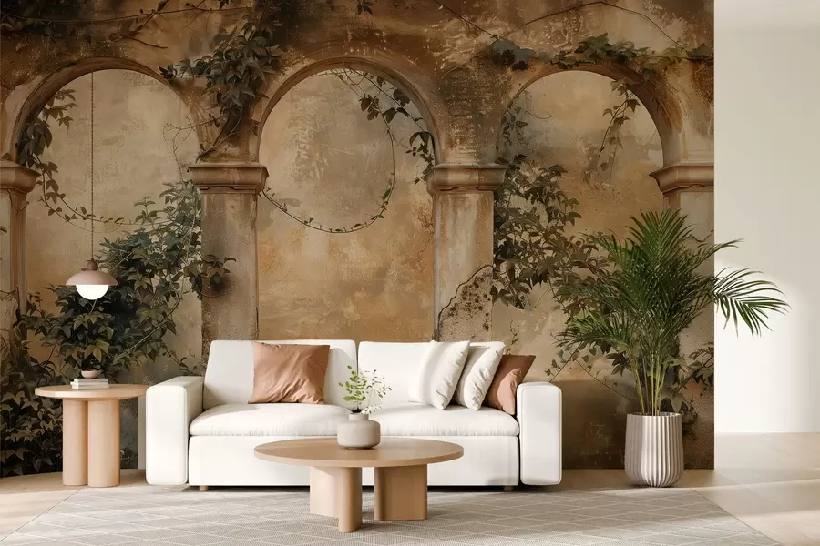 murais de parede arcos retro coloridos com hera w04304