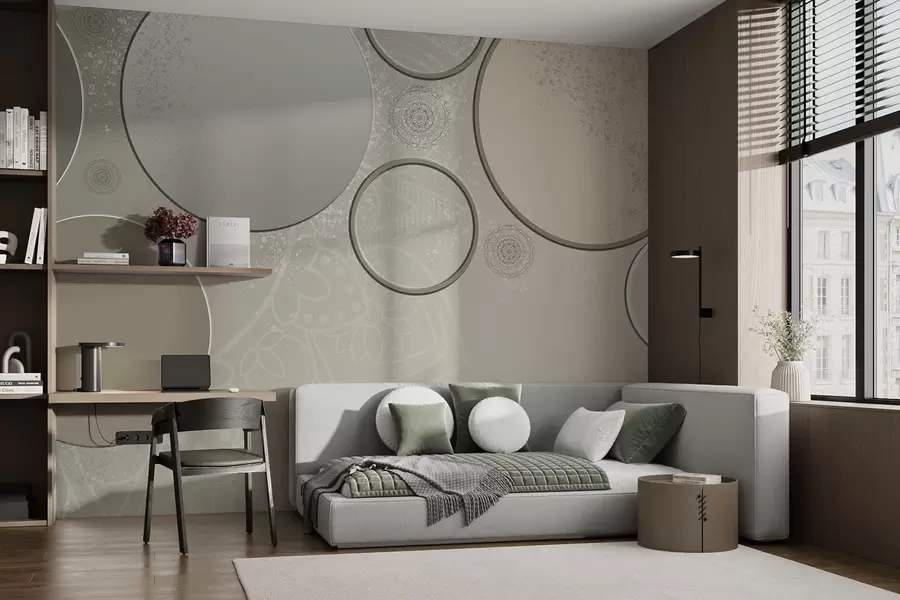 murais de parede Variedade de círculos sobre um fundo translúcido w09181