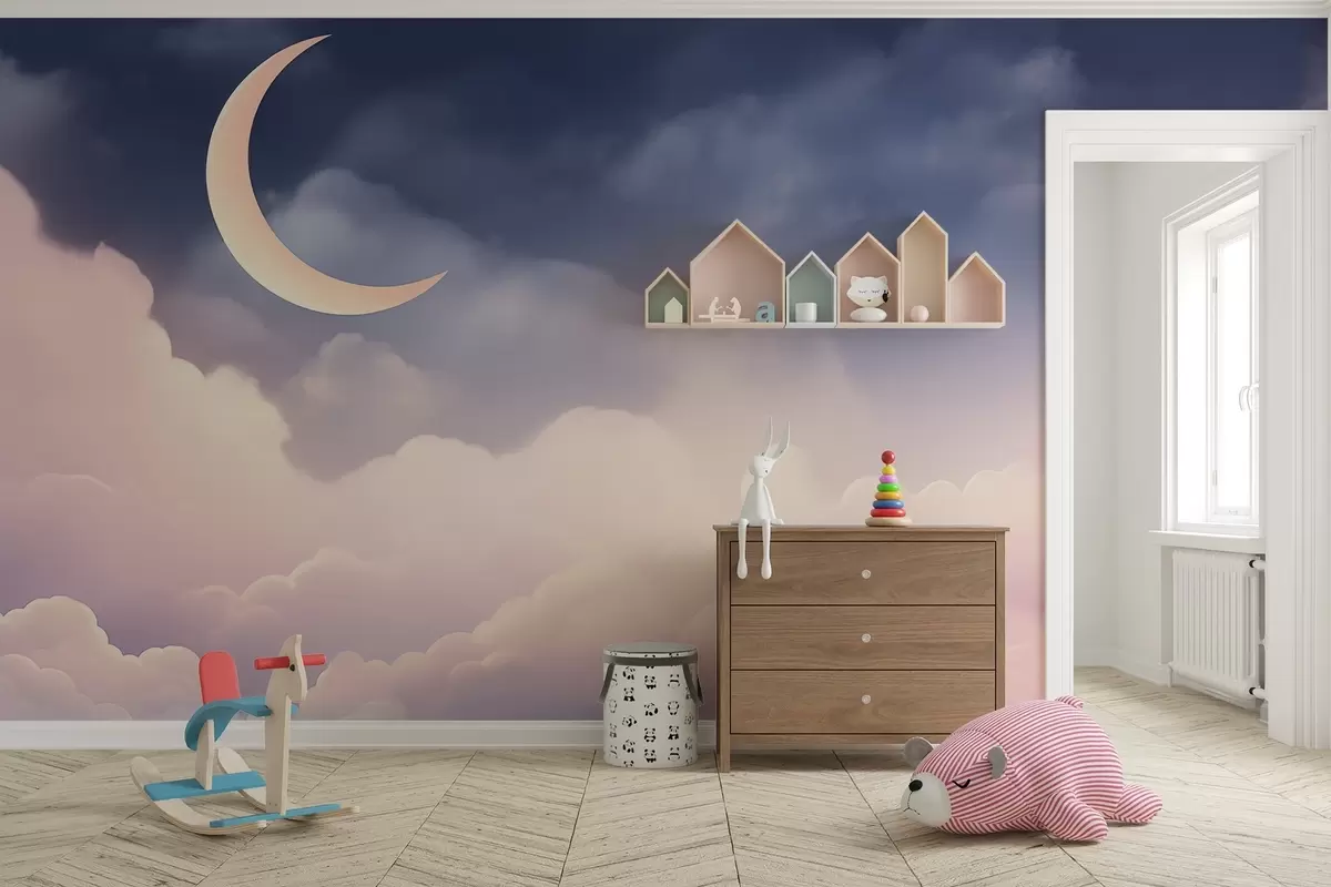 murais de parede As nuvens e a lua w04330