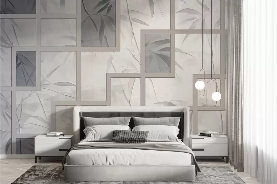murais de parede Bambu e geometria w04319