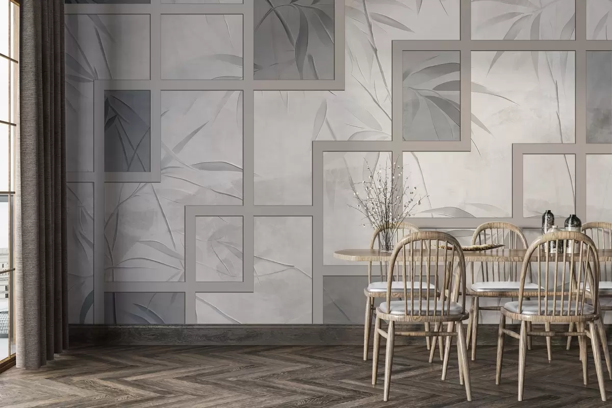 murais de parede Bambu e geometria w04319