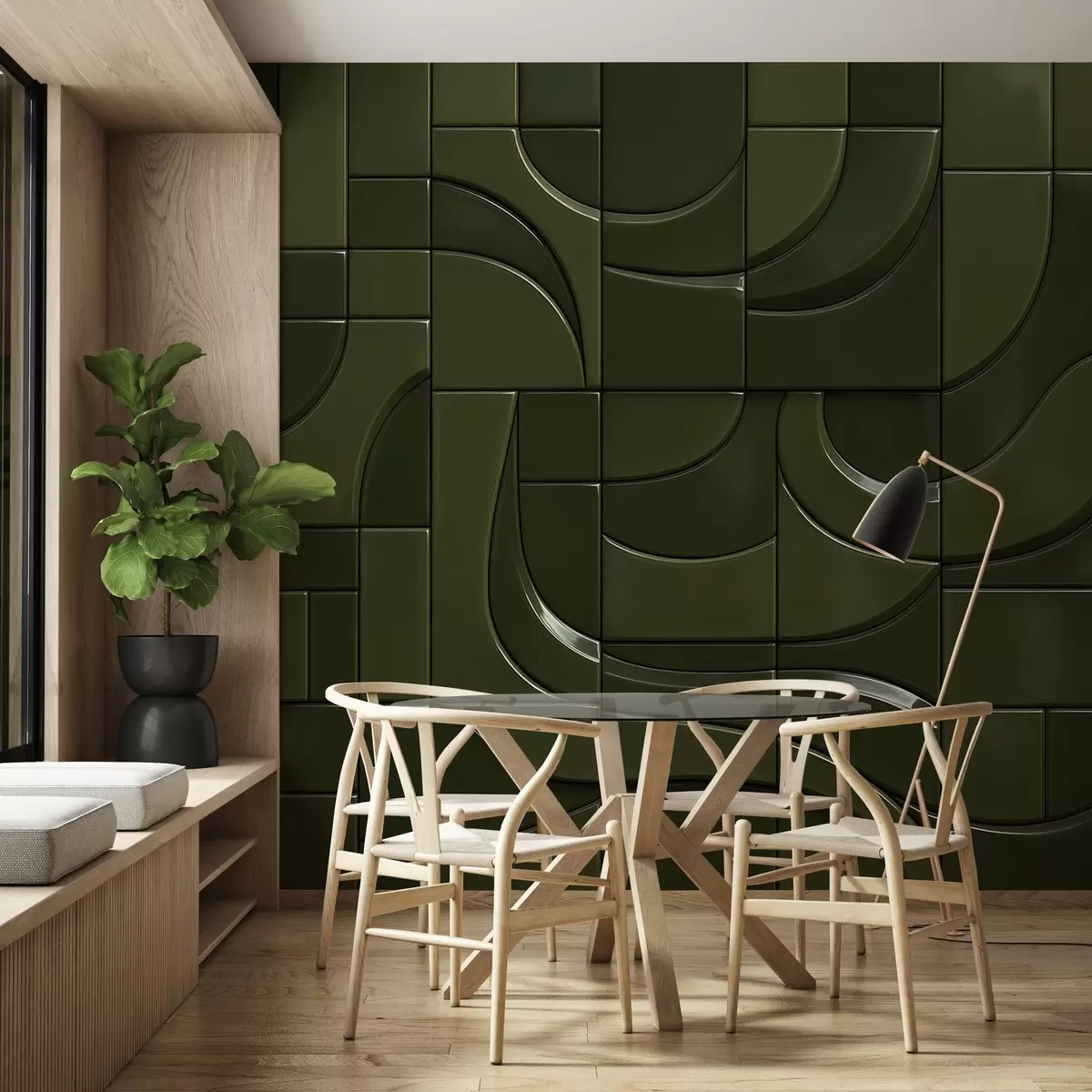 murais de parede Imitação de painéis brilhantes w04325