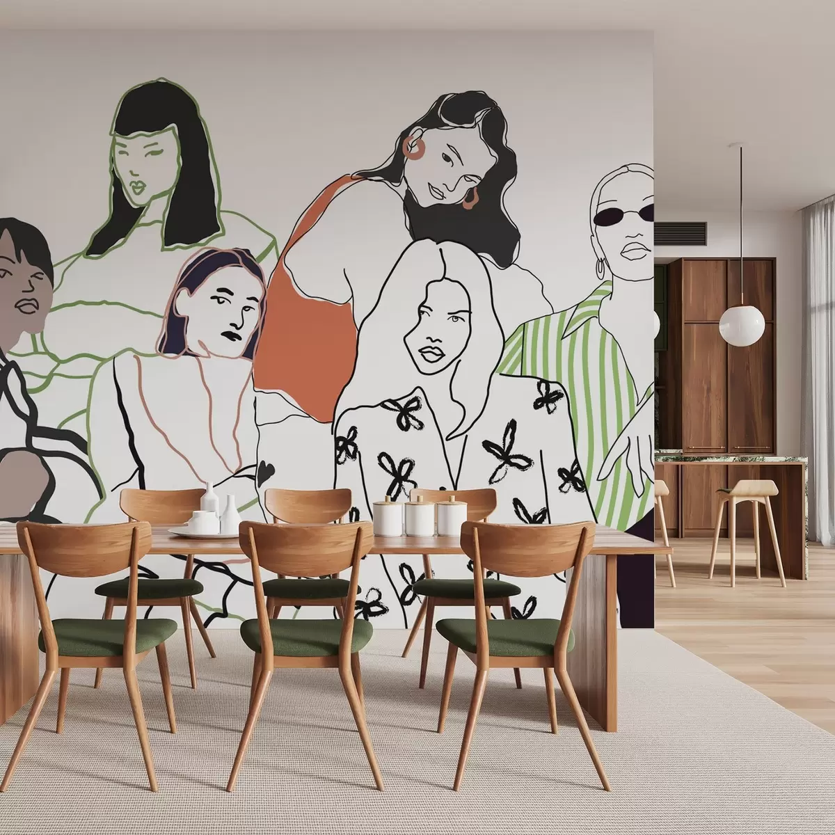 murais de parede Raparigas w04359