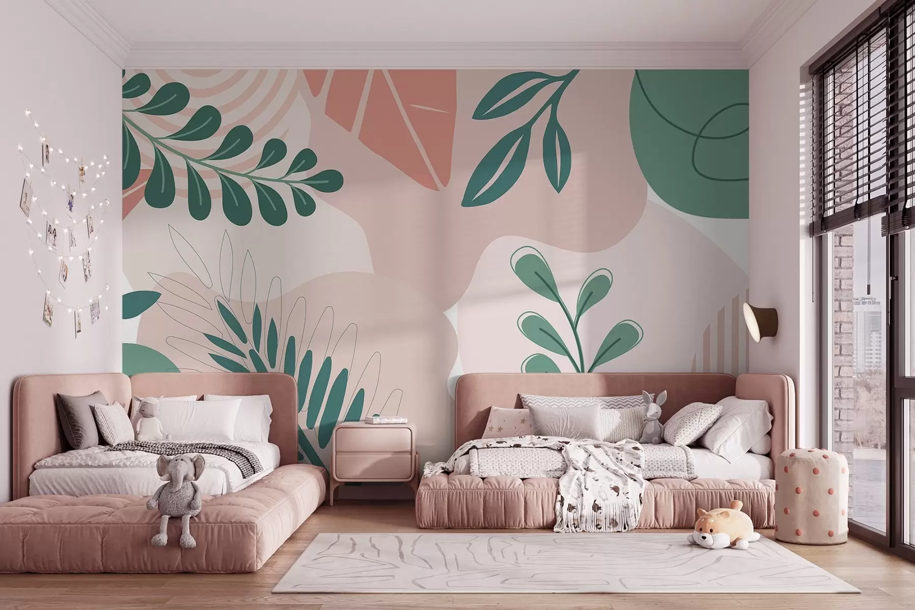 murais de parede Abstração, folhas w04366