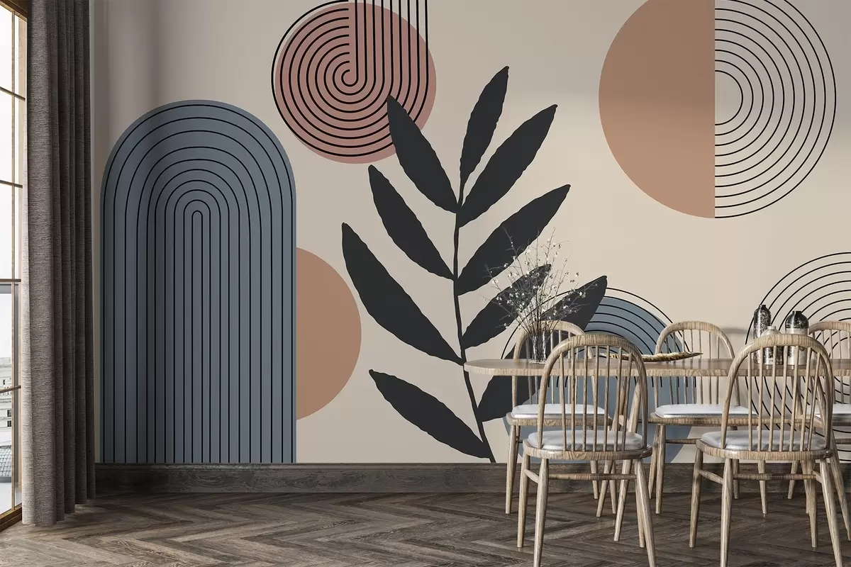 murais de parede Folhas geométricas w04385