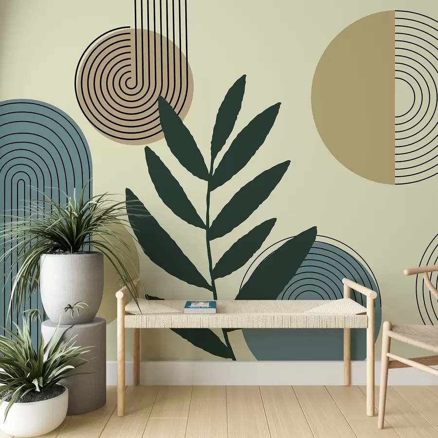 murais de parede Folhas geométricas w04385v1