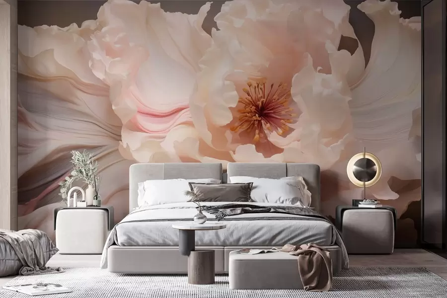 murais de parede Flor abstrata em tons pastel suaves w04346