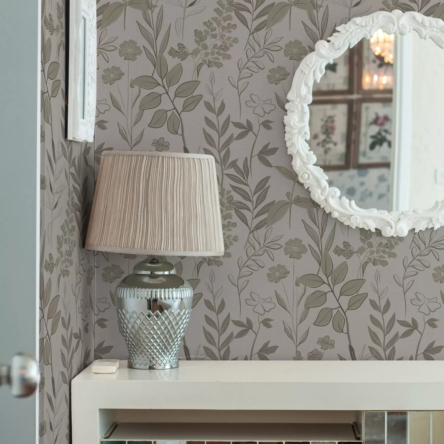 murais de parede Flores silvestres esboçadas em tons naturais a00432