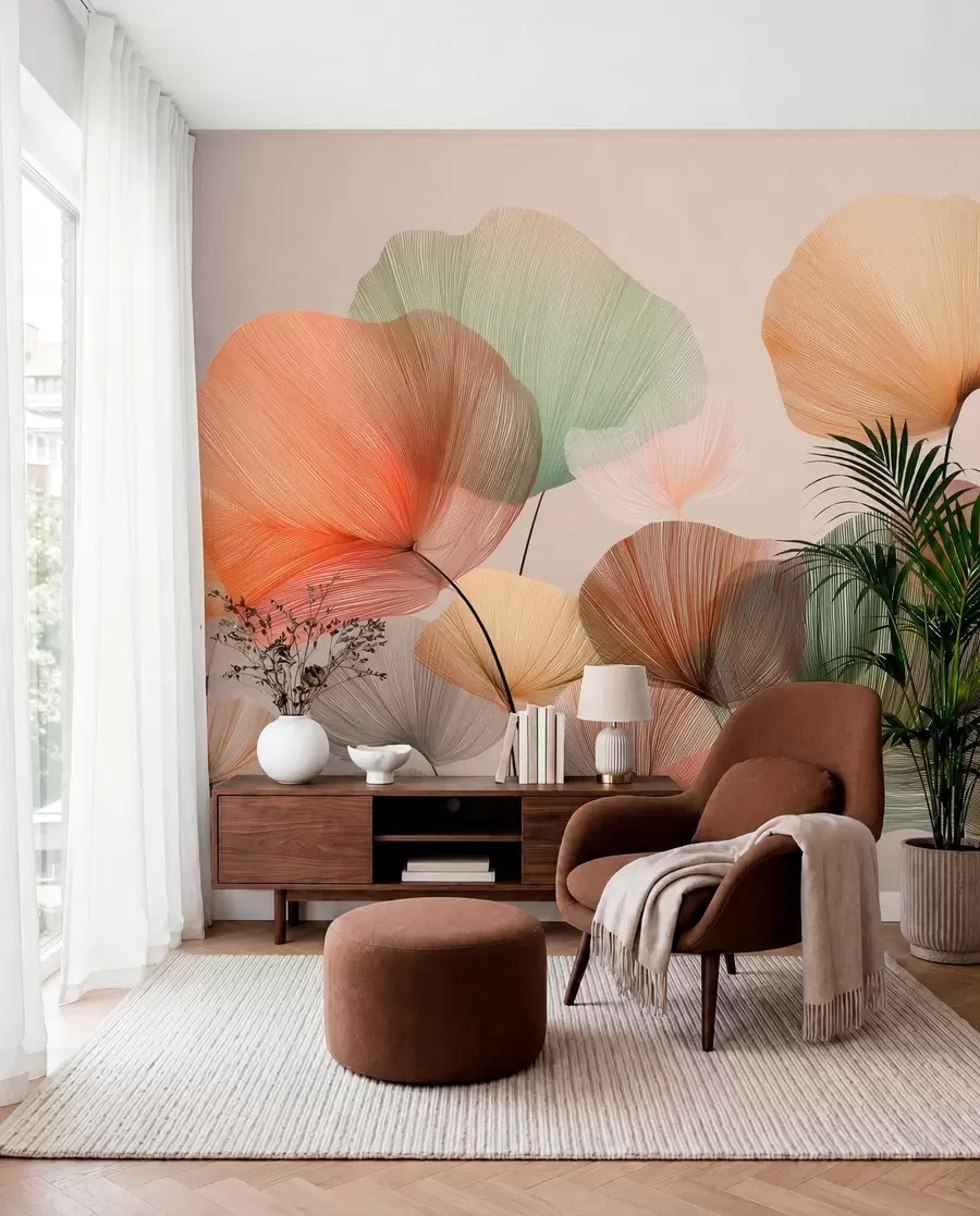 murais de parede Ginkgo em cores de outono w04305