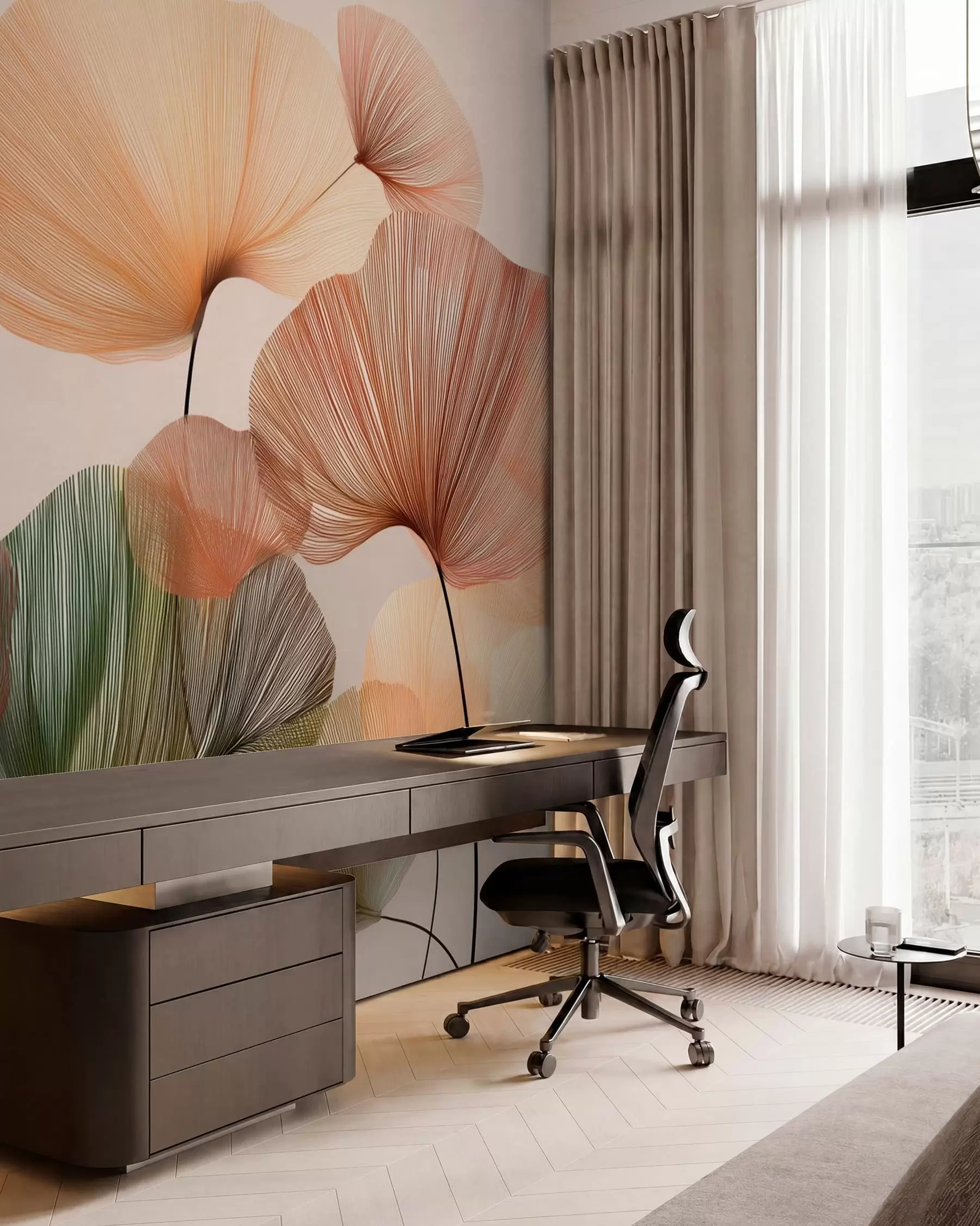murais de parede Ginkgo em cores de outono w04305