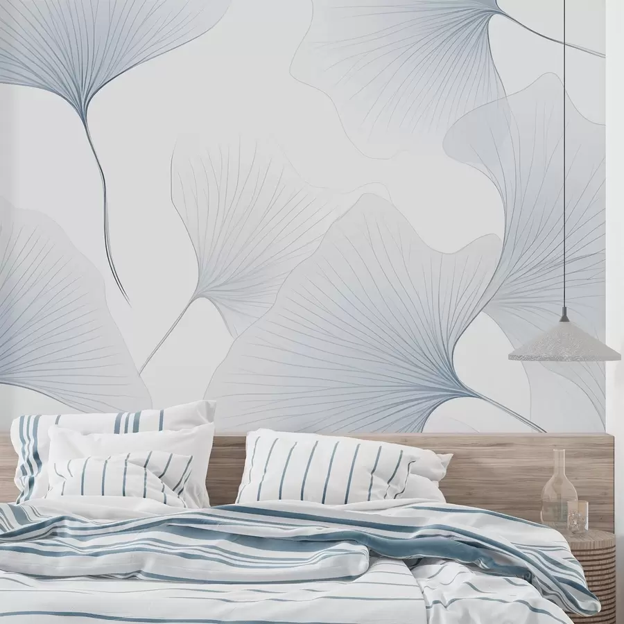 murais de parede Folhas de ginkgo transparentes w04433