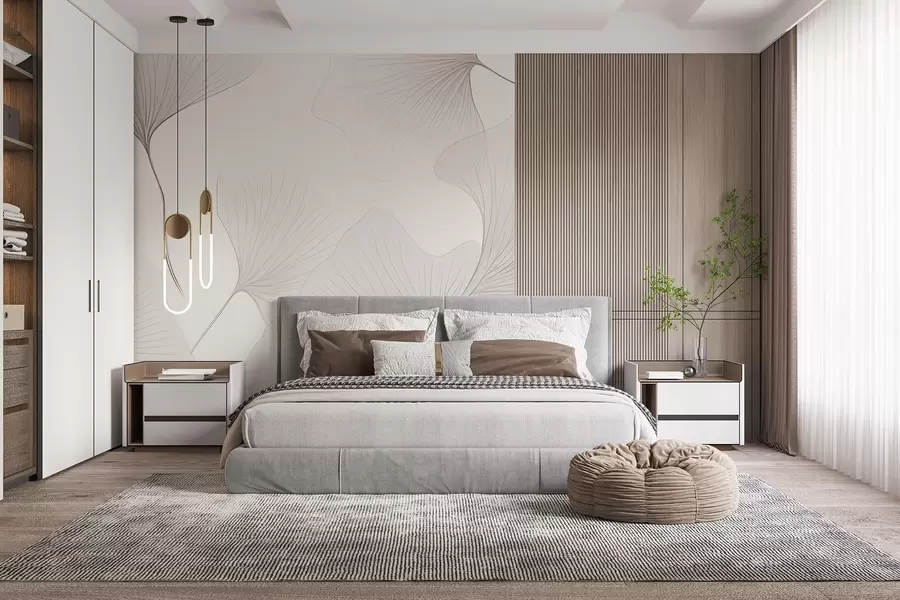 murais de parede Folhas de ginkgo transparentes w04433v1