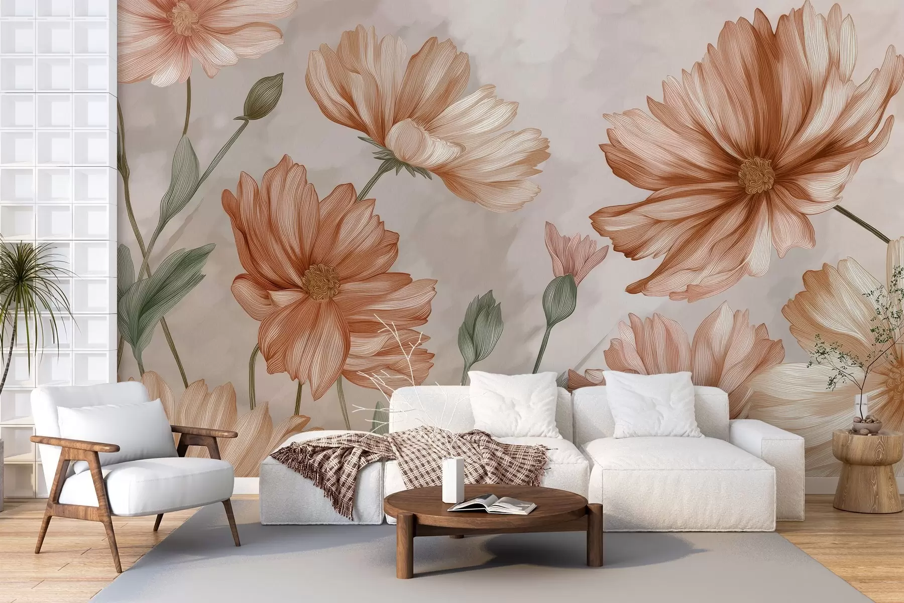 murais de parede Flores grandes w04420