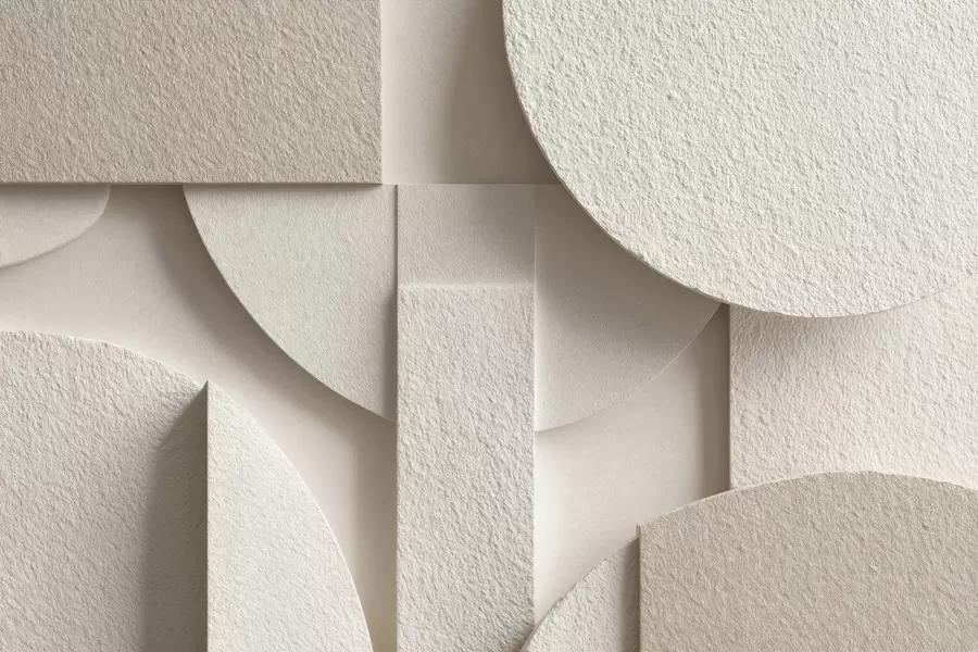 murais de parede Composição abstrata de formas geométricas em bege w04395