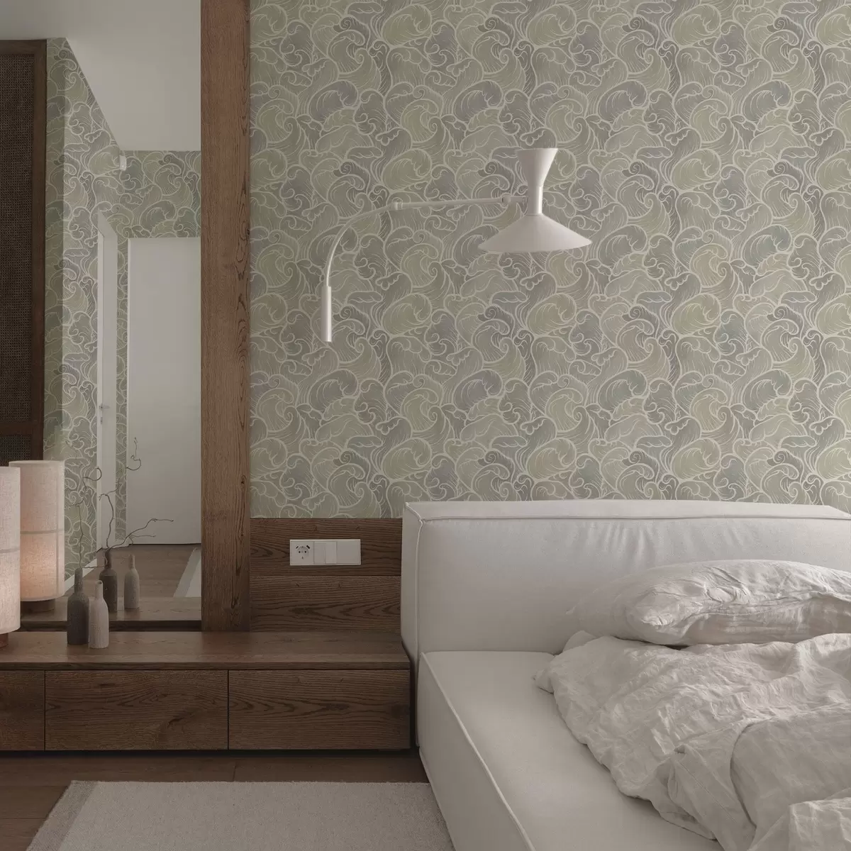 Papel de parede Ondas abstractas em tons pastel a00285