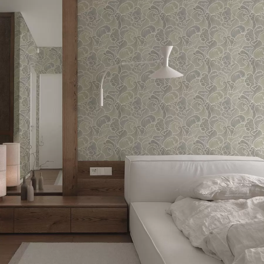 murais de parede Ondas abstractas em tons pastel a00285