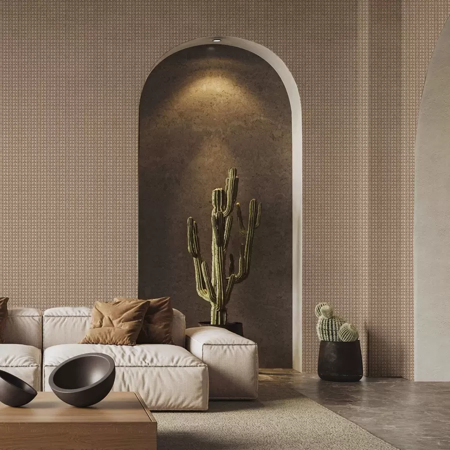 murais de parede Ornamento às riscas com flores vermelhas a00341