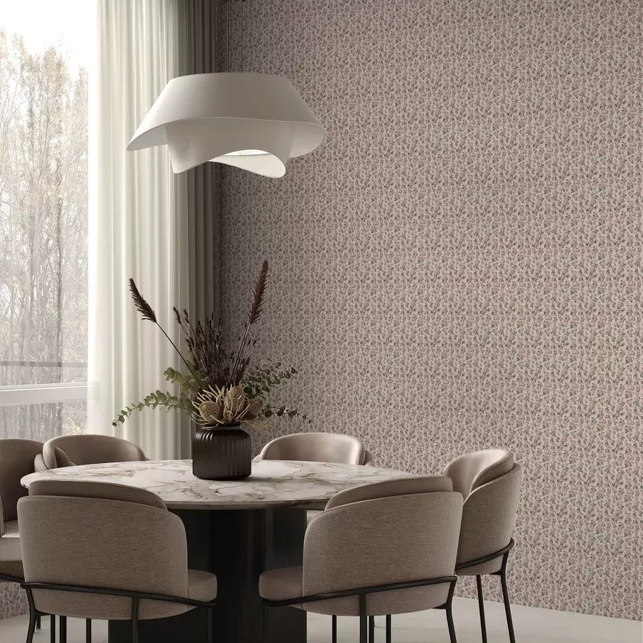 murais de parede Rosas cor-de-rosa sobre um fundo bege a00346