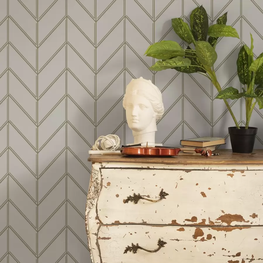 murais de parede Geometria em forma de abetos com linhas duplas a00488