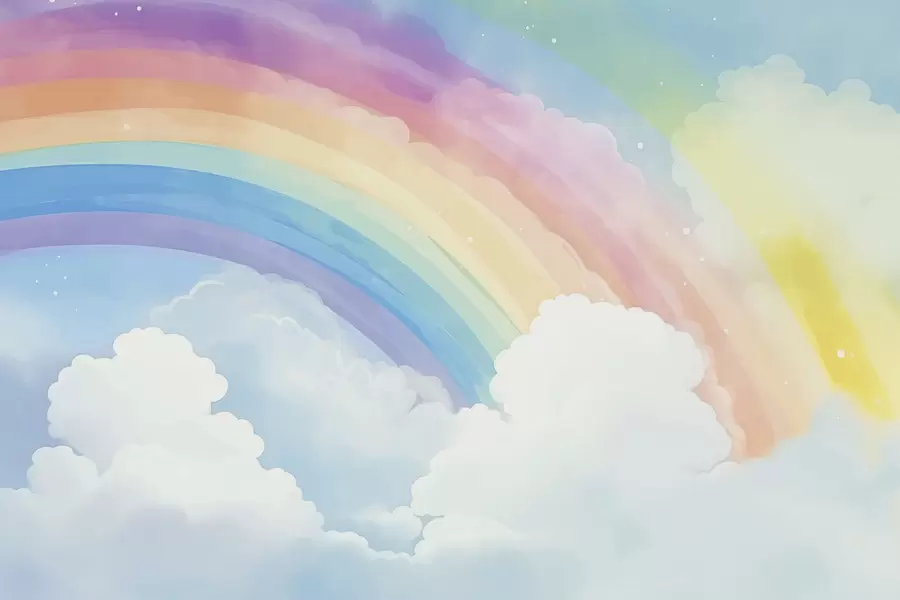 murais de parede Arco-íris no céu w04487