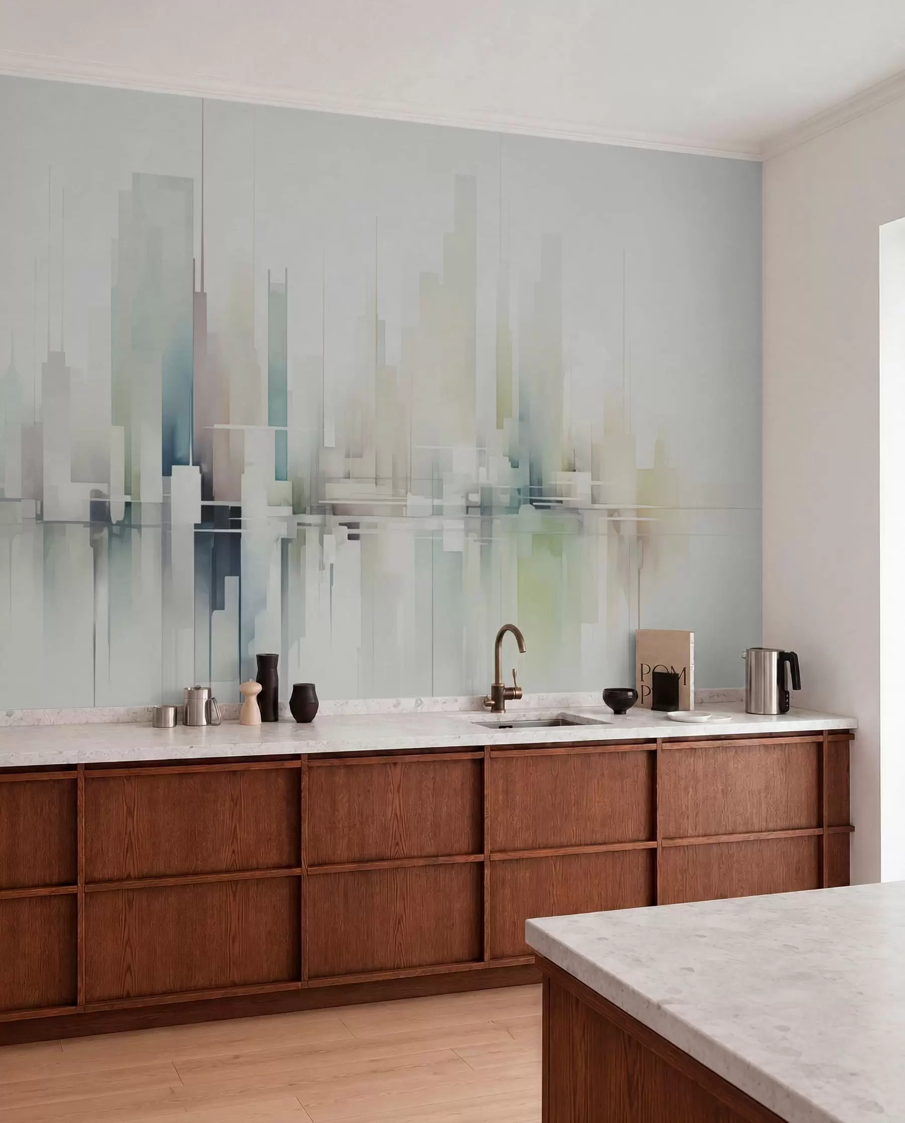 murais de parede Cidade de reflexos claros w04488