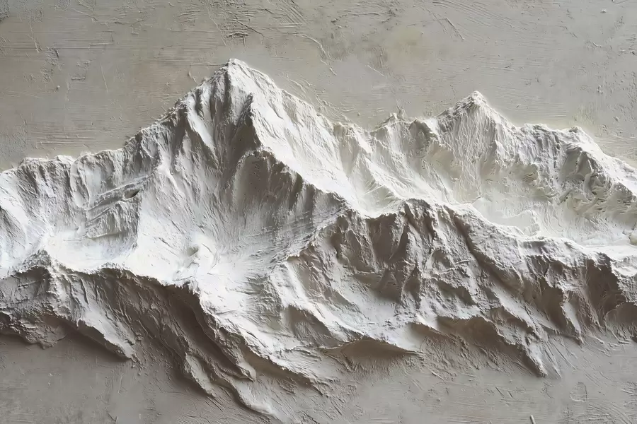 murais de parede Montanhas em relevo em tons claros com textura w04396