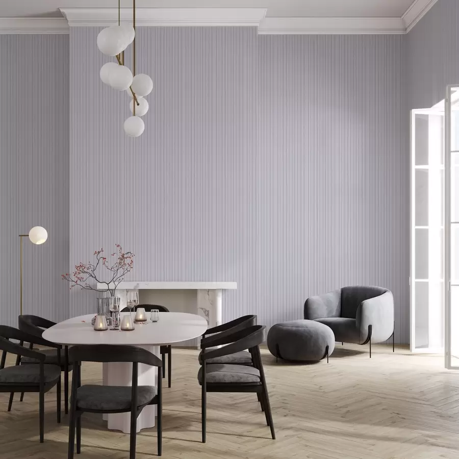 murais de parede Riscas lavanda em tons pastel a00511