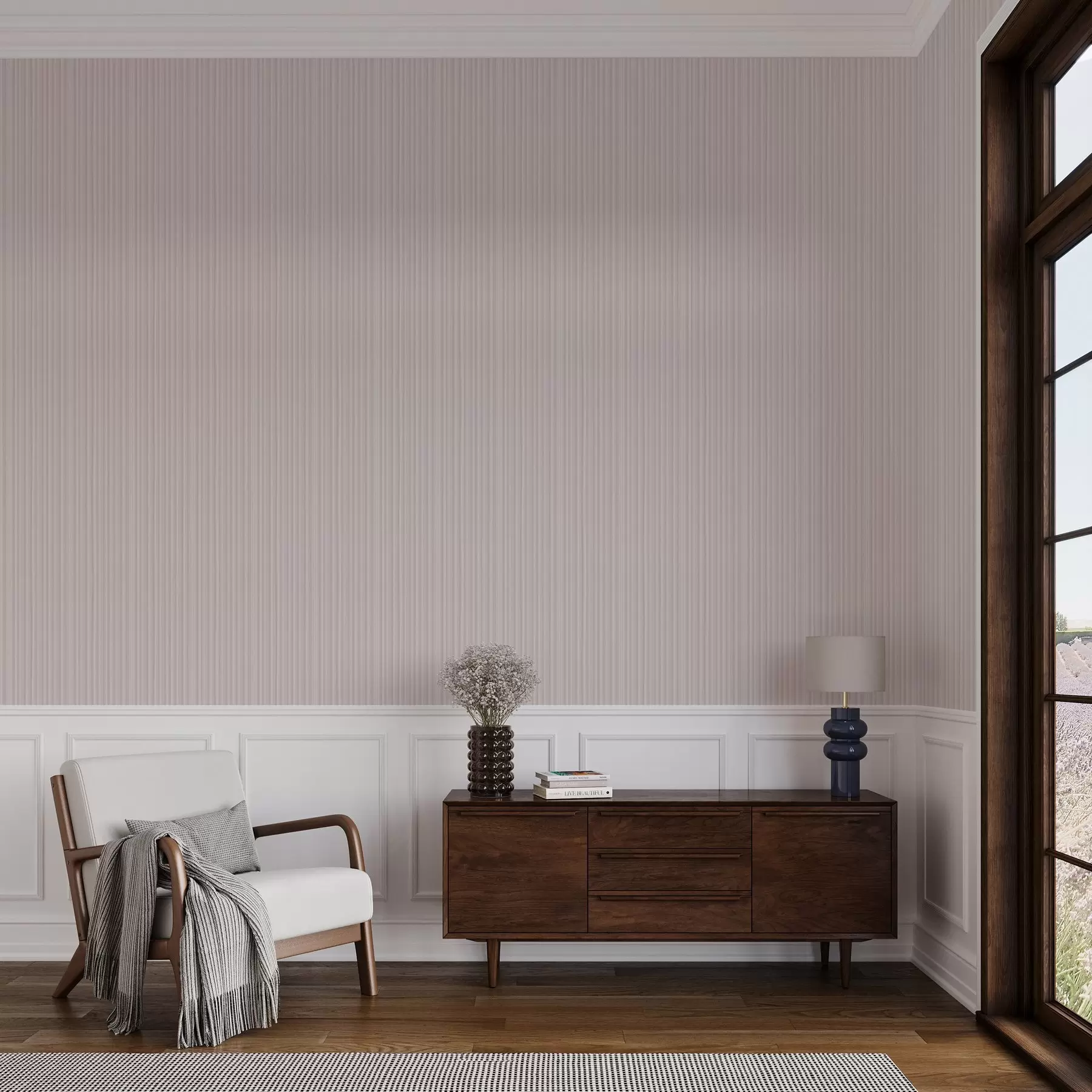 murais de parede Riscas cor-de-rosa claras com um gradiente suave a00511v1